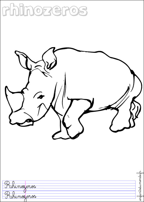 56 coloriage rhinoceros 1