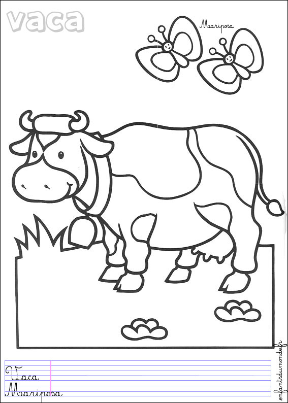coloriage vache 4 .:. Coloriages Animaux de la ferme en ...